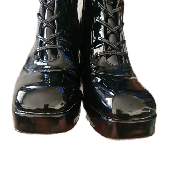 Sam Edelman Circus Womens Black Patent Leather Kia Gothic Punk Platform Boots 11 - Picture 6 of 16